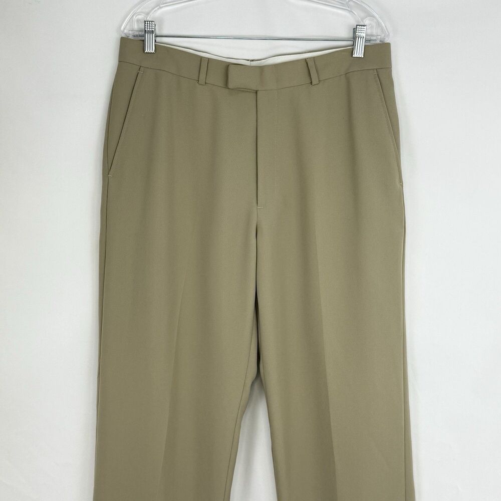 Kenneth Cole Reaction Dress Pants Men's 34X30 Beige Straight Leg Flat Front